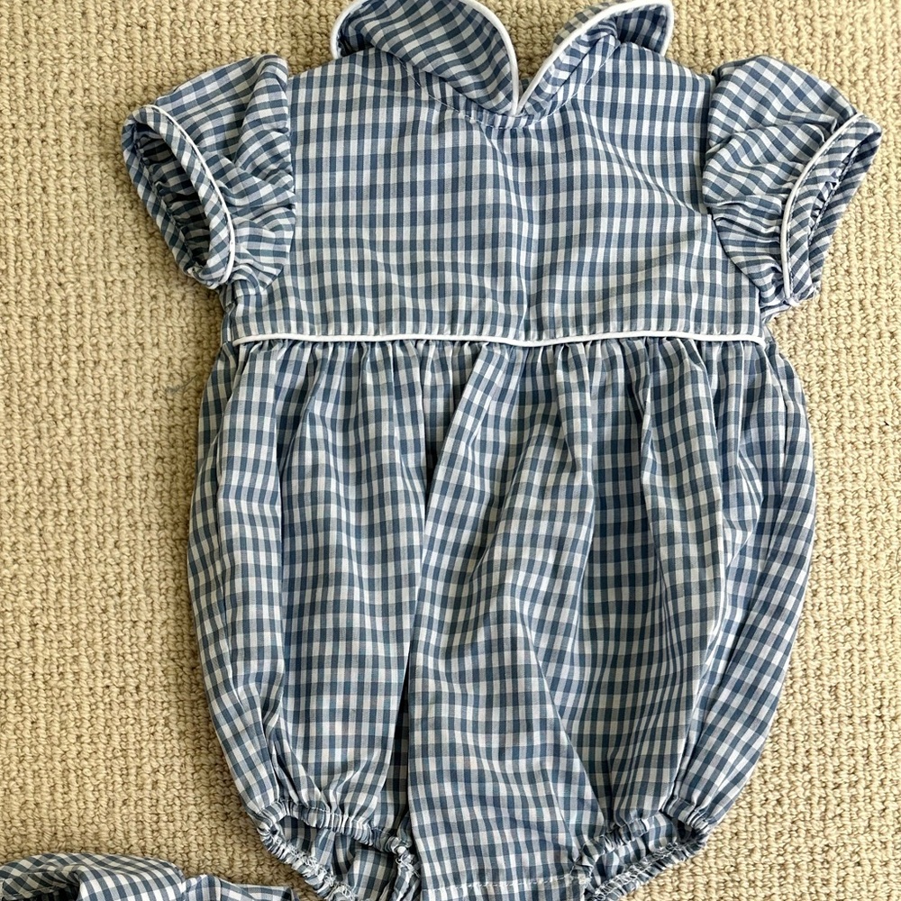 Little English Blue Gingham One Piece